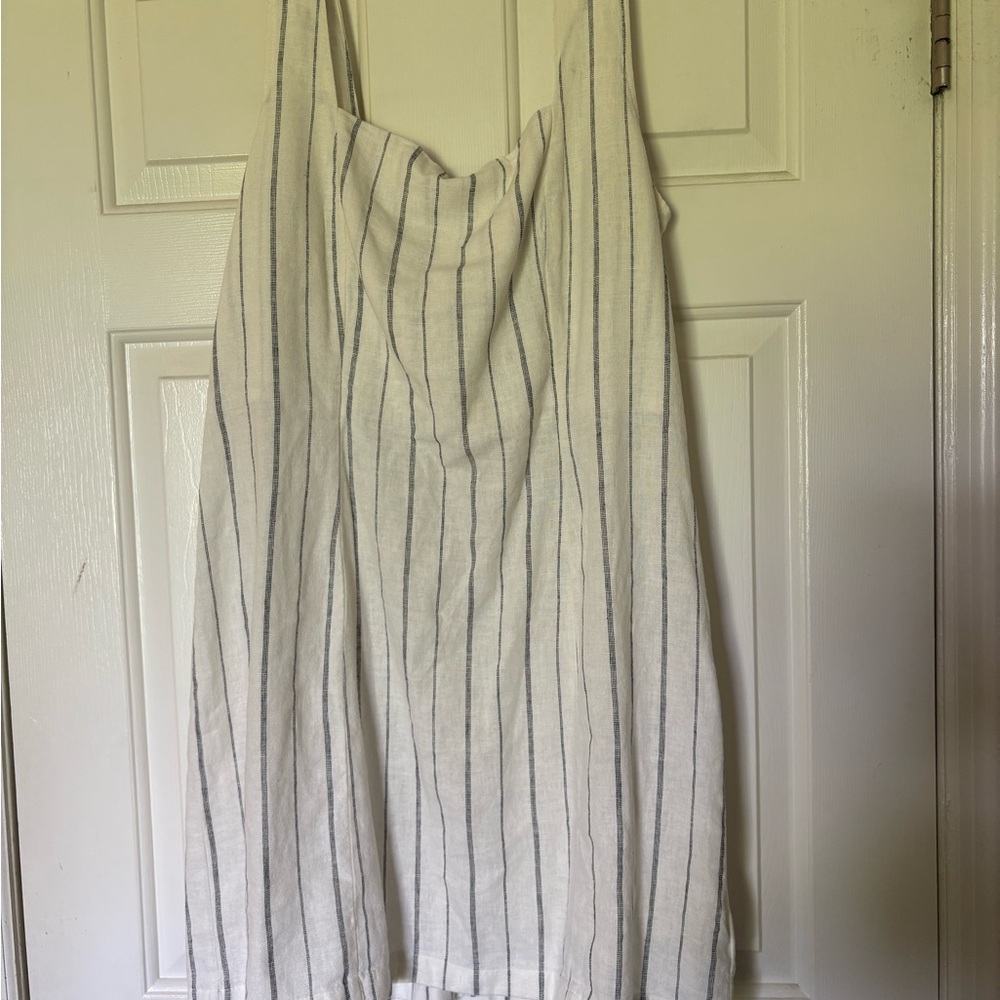 Women's Old Navy White Striped Sleeveless Mini Dress